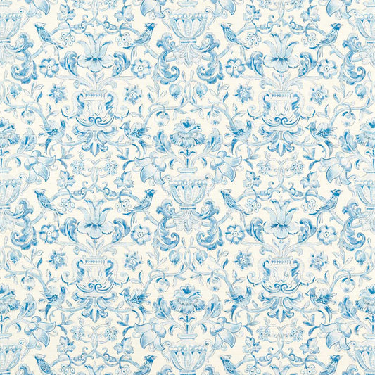 Pompadour Print Wallpaper - Indigo - Zoffany - ZCOT313015 - Morris Wallpaper