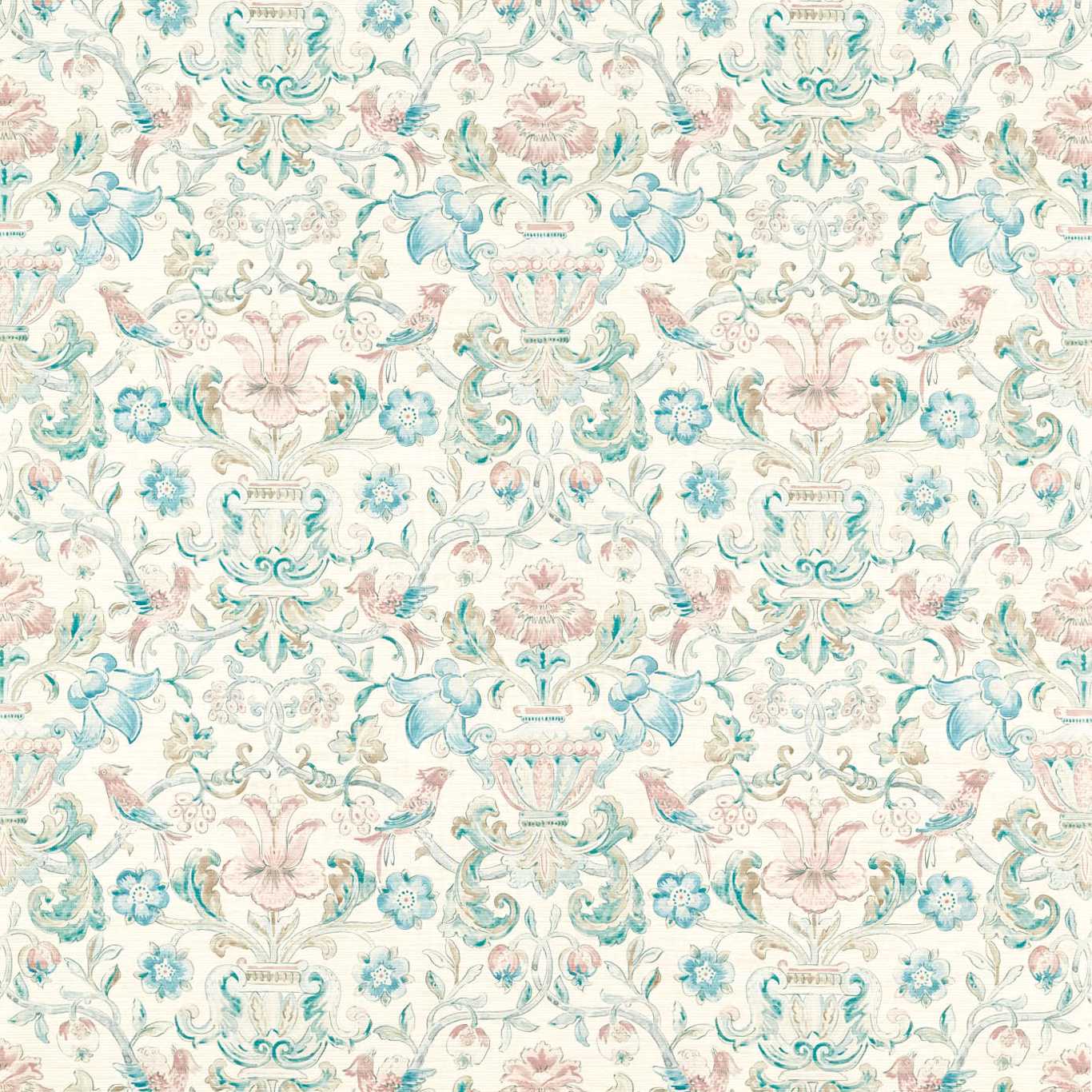 Pompadour Print Wallpaper - Mineral - ZCOT313016 - Zoffany - Premier Wallcovering