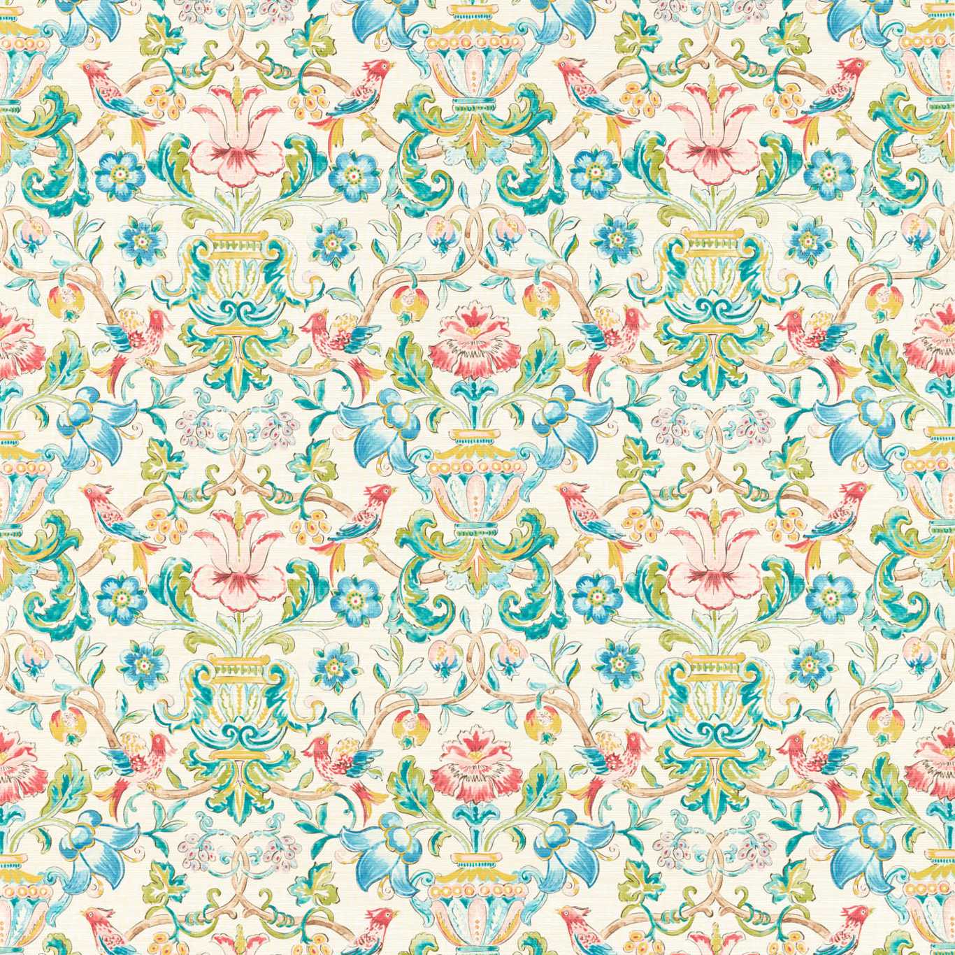 Pompadour Print Wallpaper - Multi - ZCOT313017 - Zoffany - Premier Wallcovering