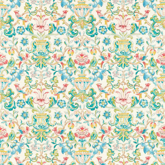 Pompadour Print Wallpaper - Multi - Zoffany - ZCOT313017 - Morris Wallpaper