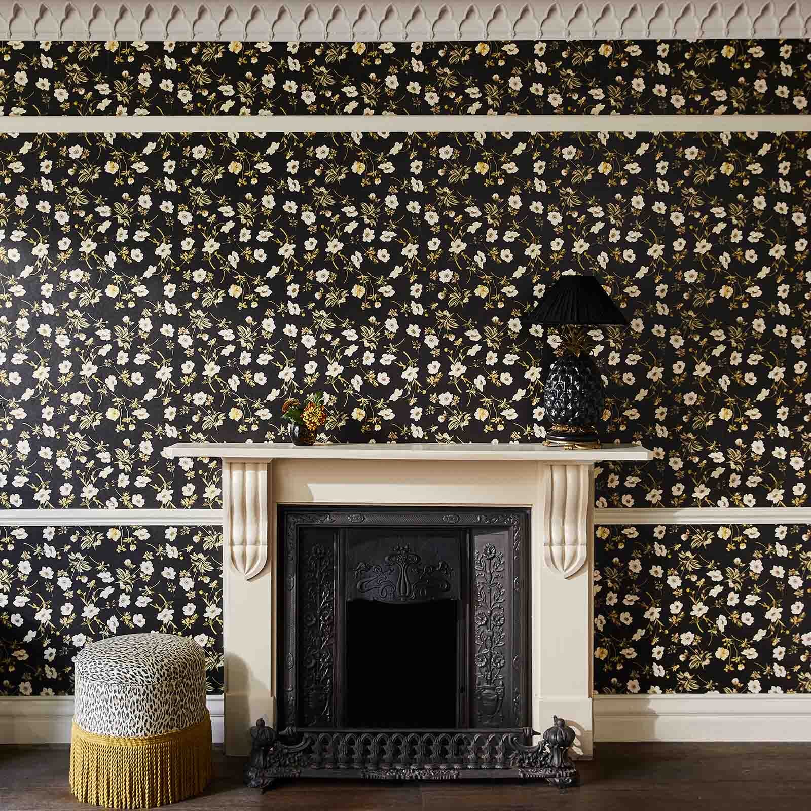 Poppium Wallpaper - Ebony - House of Hackney - 1-WA-POP-DI-BLK-XXX - Morris Wallpaper