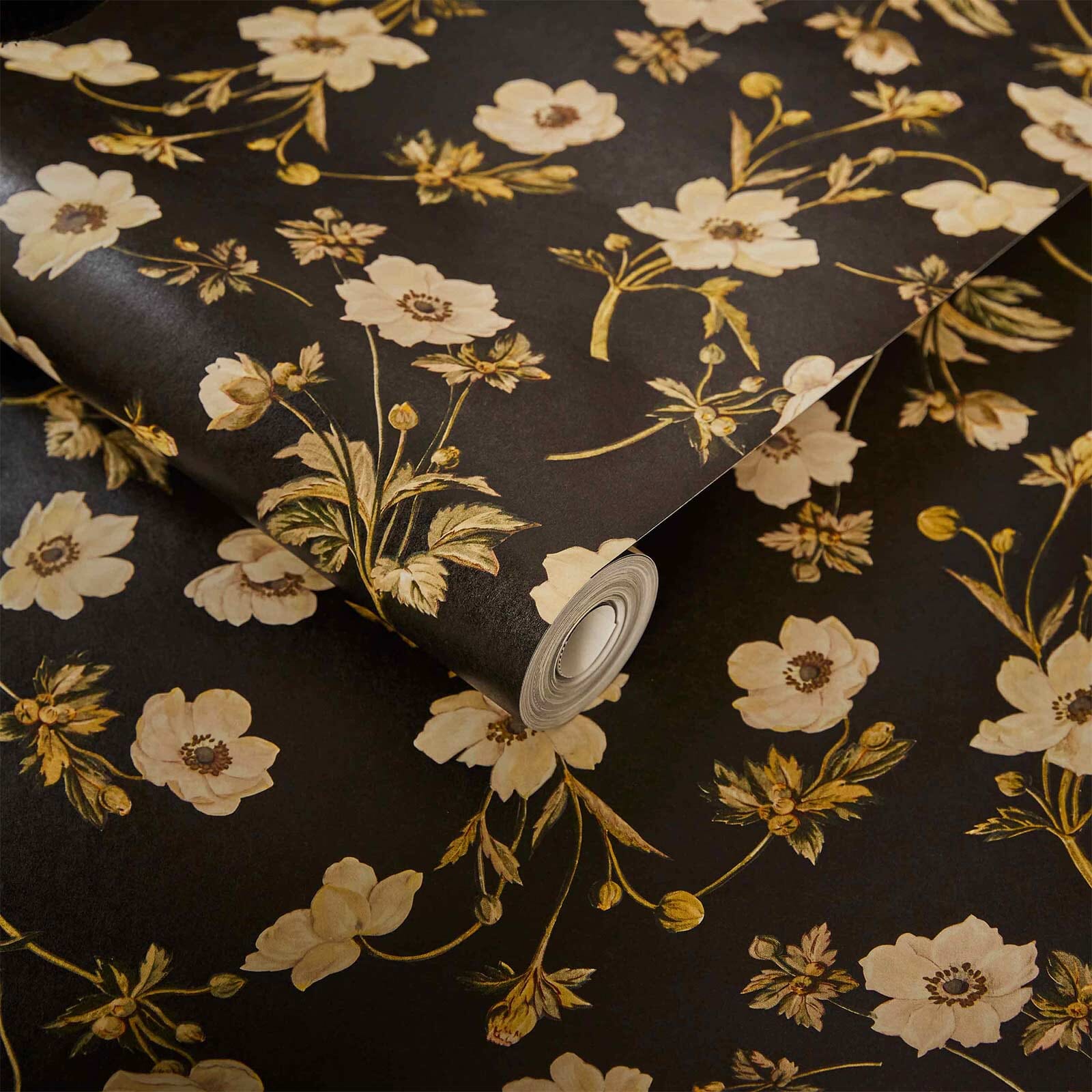 Poppium Wallpaper - Ebony - House of Hackney - 1-WA-POP-DI-BLK-XXX - Morris Wallpaper