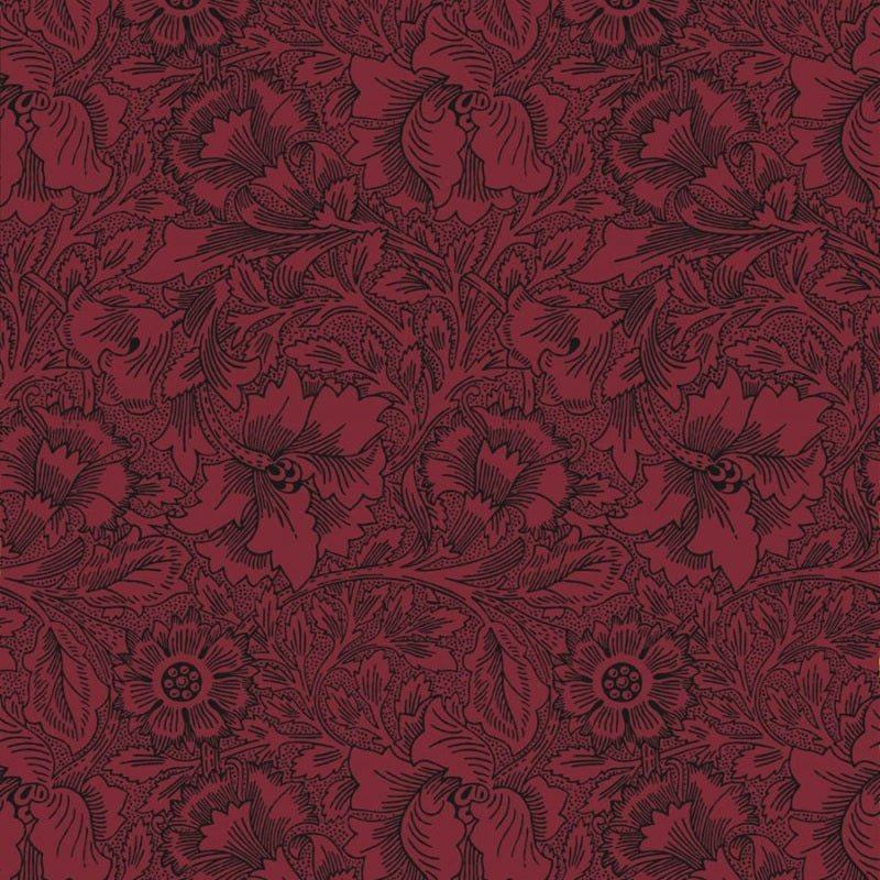 Poppy Wallpaper - Claret - Morris & Co - 216956 - Morris Wallpaper