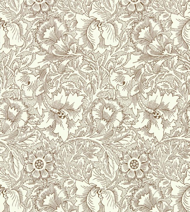 Poppy Wallpaper - Cream/Chocolate - 216957 - Morris & Co