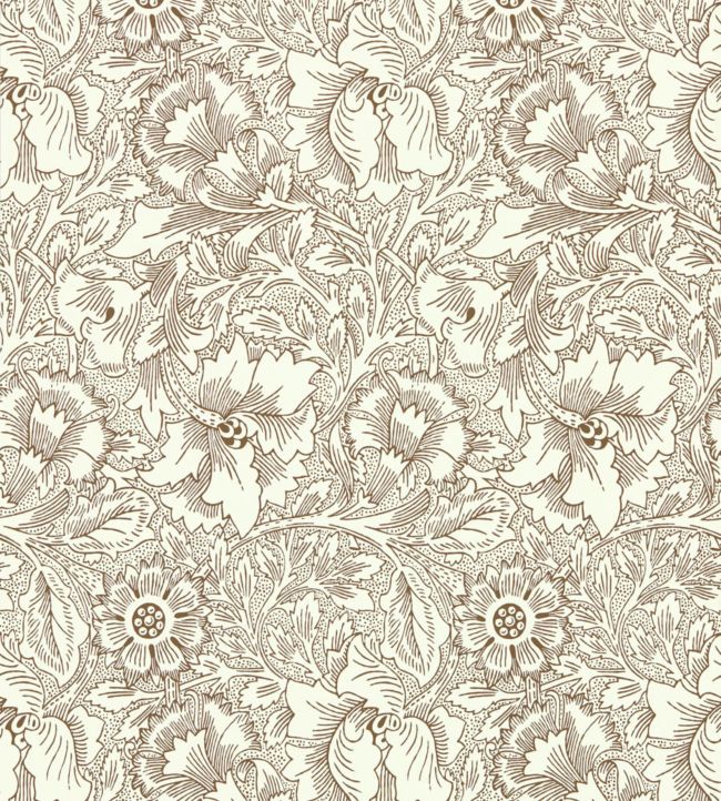 Poppy Wallpaper - Cream/Chocolate - DBPW216957 - Morris & Co - Morris Wallpaper