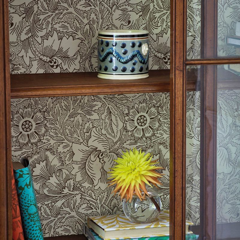 Poppy Wallpaper - Cream/Chocolate - Morris & Co - 216957 - Morris Wallpaper