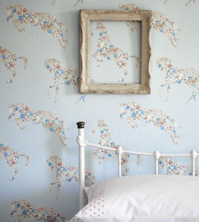 Pretty Ponies Wallpaper - Lavender - DLIT214034 - Sanderson - Morris Wallpaper