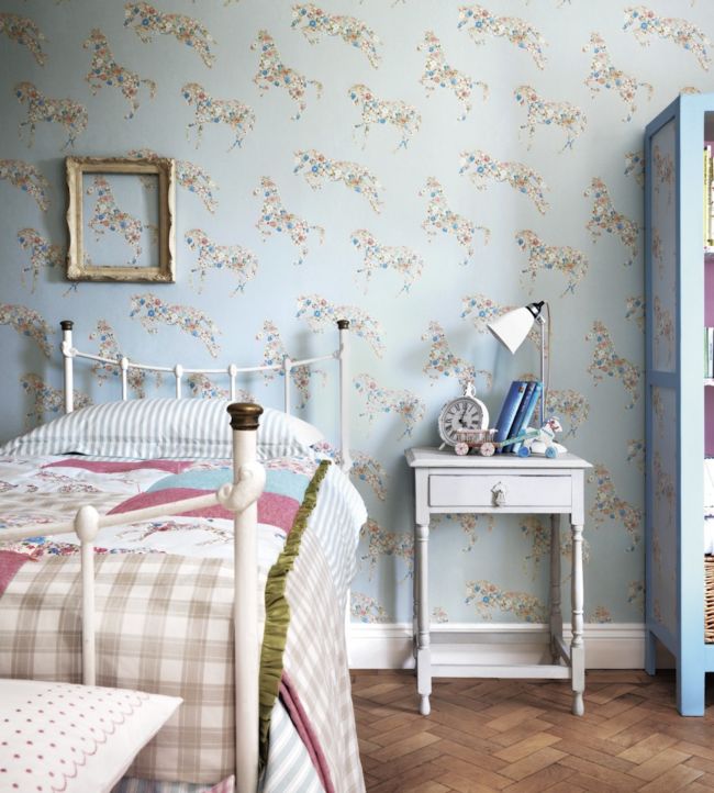 Pretty Ponies Wallpaper - Lavender - DLIT214034 - Sanderson - Morris Wallpaper