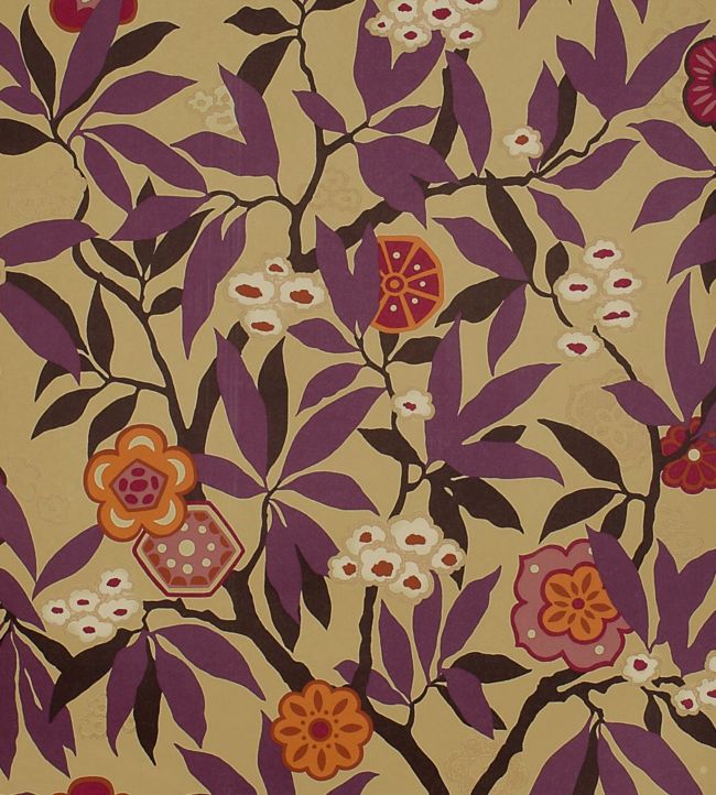 Primavera Wallpaper - Grape/Chocolate - DVIWPR102 - Sanderson - Morris Wallpaper