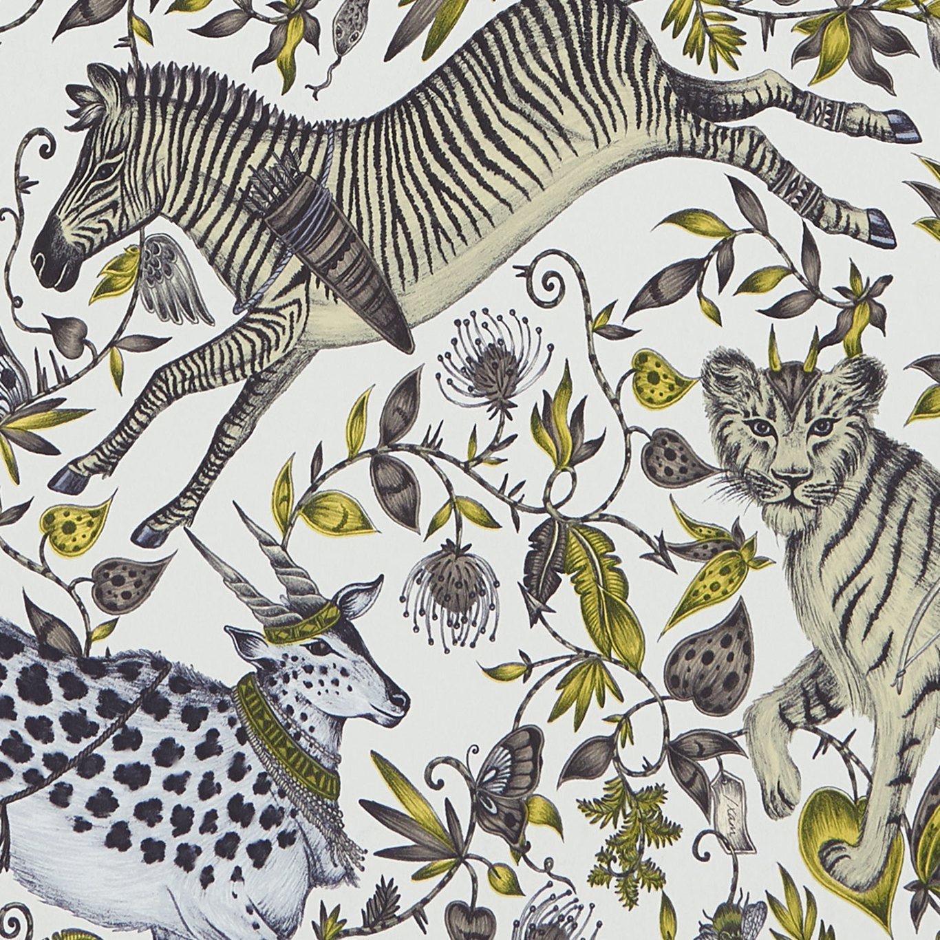 Protea Wallpaper - Gold - Clarke & Clarke - W0119/04 - Morris Wallpaper