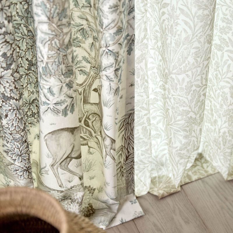 Pure Acorn Sheer Wide Width Fabric - Beige - Morris & Co - 227297 - Premier Wallcovering