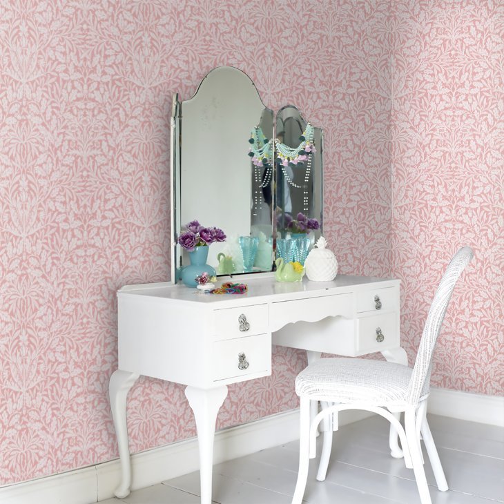 Pure Acorn Wallpaper - Blush - 217399 - Morris Wallpaper WD - Morris Wallpaper