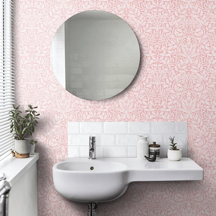 Pure Acorn Wallpaper - Blush - 217399 - Morris Wallpaper WD - Morris Wallpaper