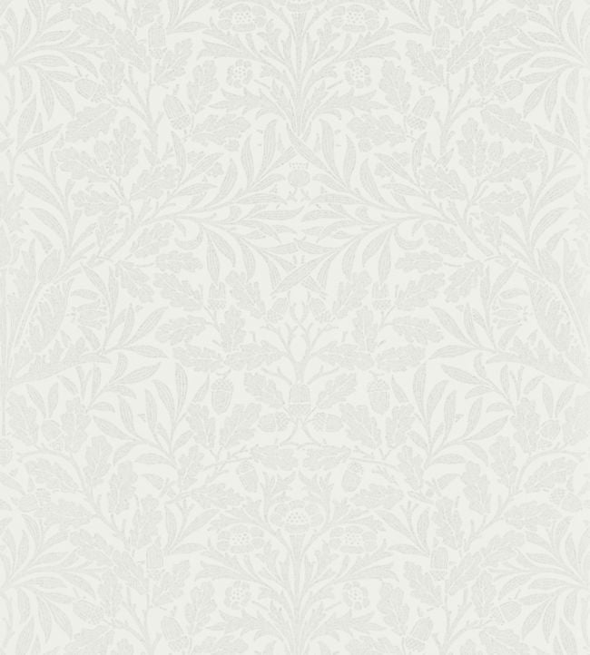 Pure Acorn Wallpaper - Chalk/Silver - DMPU216043 - Morris & Co - Morris Wallpaper