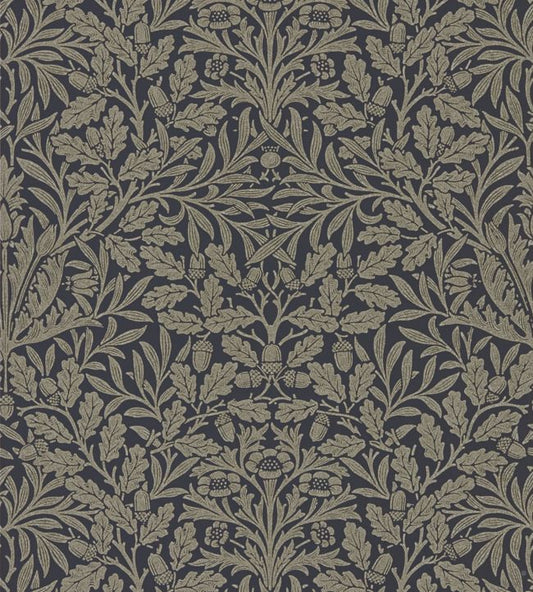 Pure Acorn Wallpaper - Charcoal/Gilver - 216033 - Morris & Co
