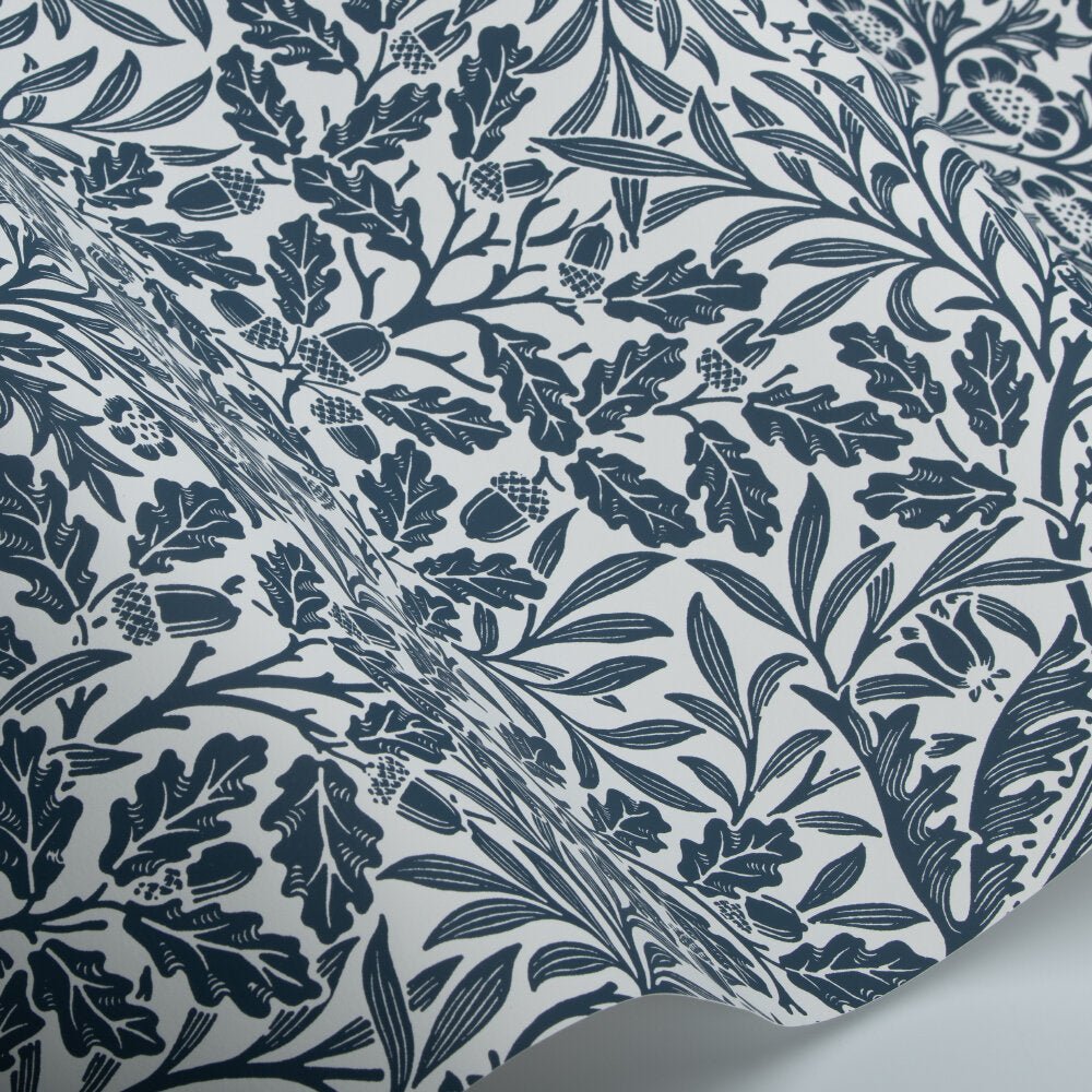 Pure Acorn Wallpaper - Denim Blue - 217400 - Morris Wallpaper WD