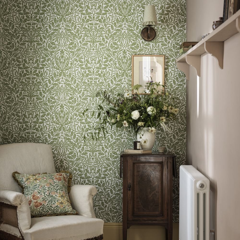 Pure Acorn Wallpaper - Fennel - 217402 - Morris Wallpaper WD