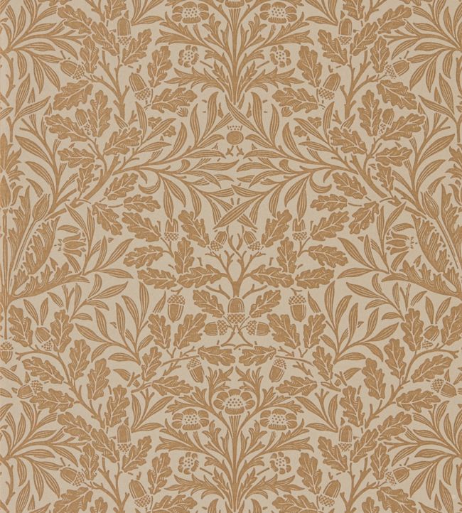 Pure Acorn Wallpaper - Gilver/Copper - DMPU216041 - Morris & Co - Morris Wallpaper