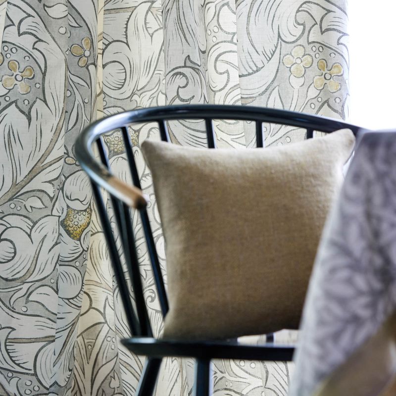 Pure Bachelors Button Print Fabric - Black Ink - Morris & Co - 226485 - Premier Wallcovering