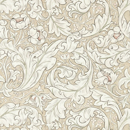 Pure Bachelors Button Wallpaper - Linen/Coral - Morris & Co - 216051 - Morris Wallpaper
