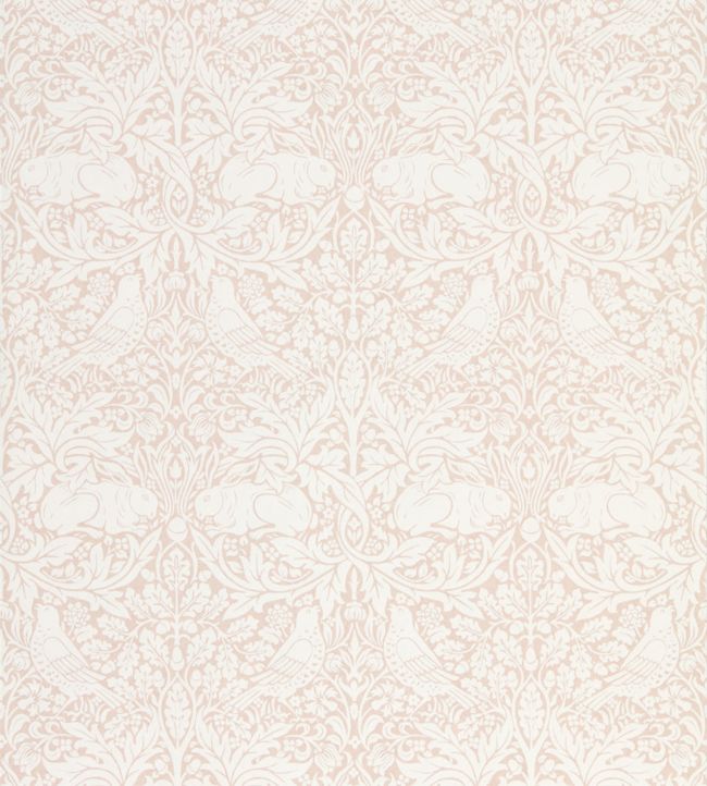 Pure Brer Rabbit Wallpaper - Faded Sea Pink - DMPN216533 - Morris & Co - Morris Wallpaper