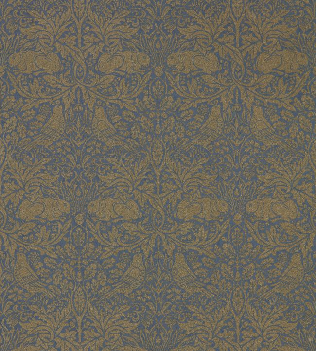 Pure Brer Rabbit Wallpaper - Ink/Gold - 216530 - Morris & Co