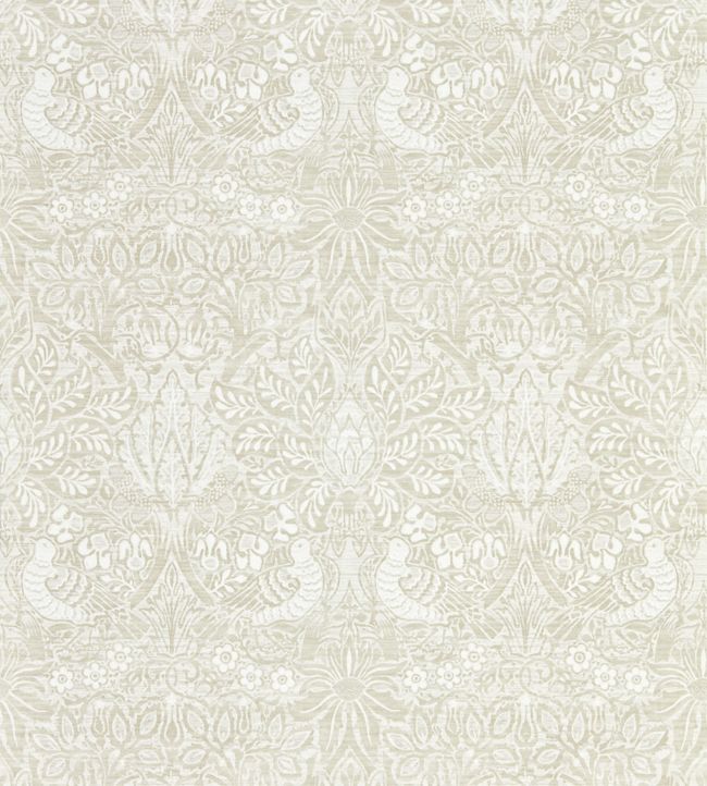 Pure Dove & Rose Wallpaper - White Clover - DMPN216521 - Morris & Co - Morris Wallpaper