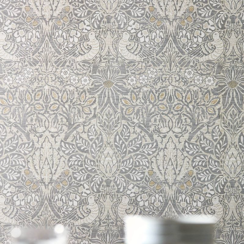 Pure Dove & Rose Wallpaper - White Clover - Morris & Co - 216521 - Morris Wallpaper