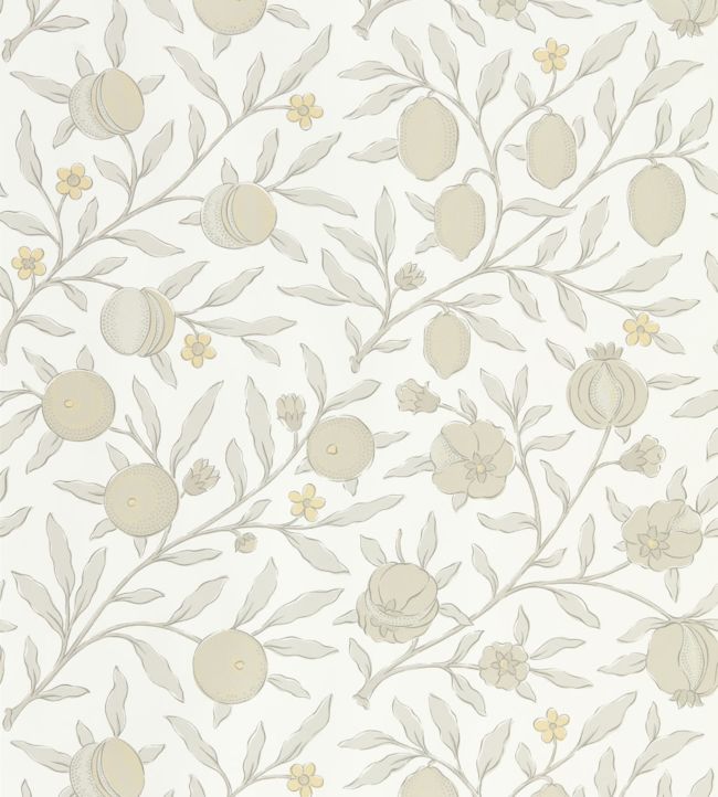 Pure Fruit Wallpaper - Horned Poppy / Grey - DMPN216542 - Morris & Co - Morris Wallpaper
