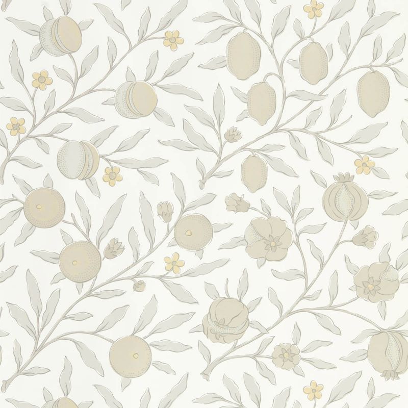 Pure Fruit Wallpaper - Horned Poppy / Grey - Morris & Co - 216542 - Morris Wallpaper