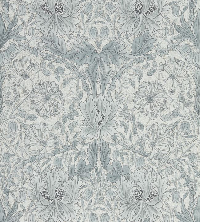 Pure Honeysuckle & Tulip Wallpaper - Cloud Grey - DMPN216524 - Morris & Co - Morris Wallpaper