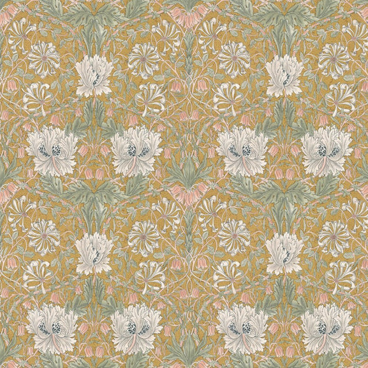 Pure Honeysuckle & Tulip Wallpaper - Gold - 217384 - Morris Wallpaper WD