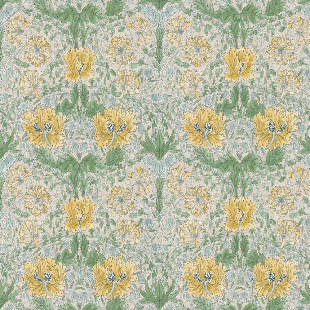 Pure Honeysuckle & Tulip Wallpaper - Sunflower / Thyme - 217386 - Morris Wallpaper WD