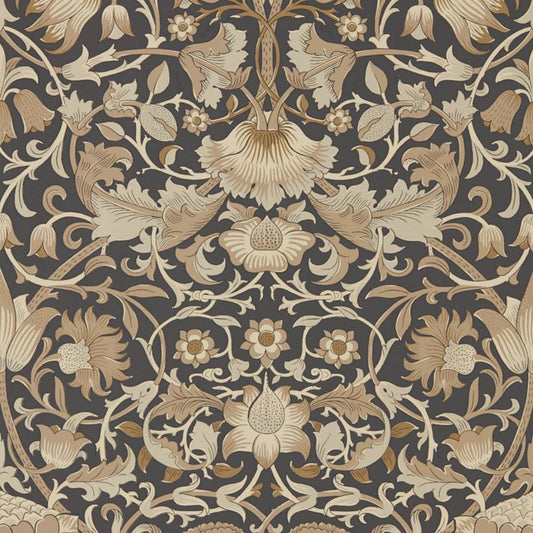 Pure Lodden Wallpaper - Charcoal/Gold - Morris & Co - 216027 - Morris Wallpaper