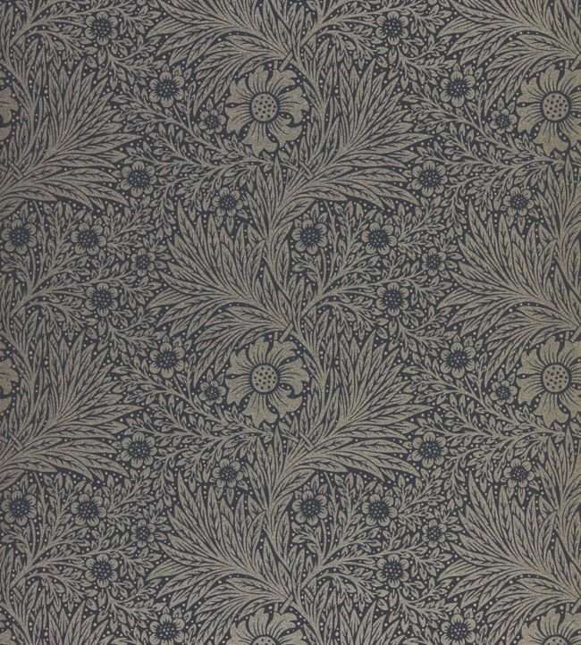 Pure Marigold Wallpaper - Black Ink - DMPN216535 - Morris & Co - Morris Wallpaper