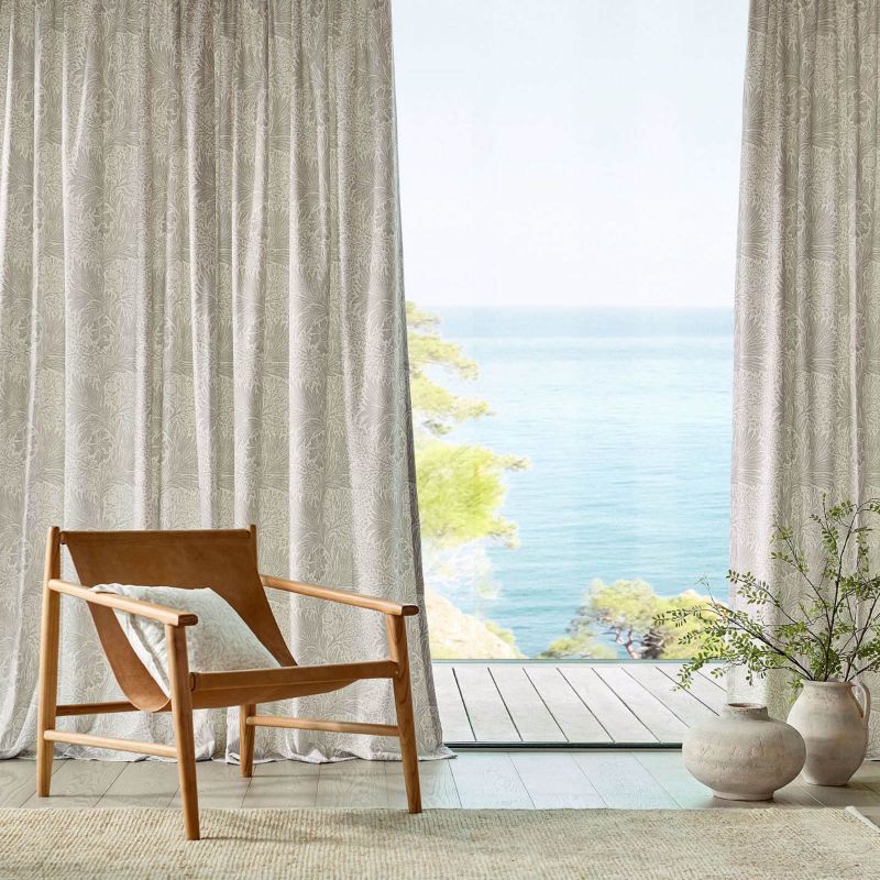 Pure Marigold Wide Width Fabric - Stone - Morris & Co - 227276 - Premier Wallcovering