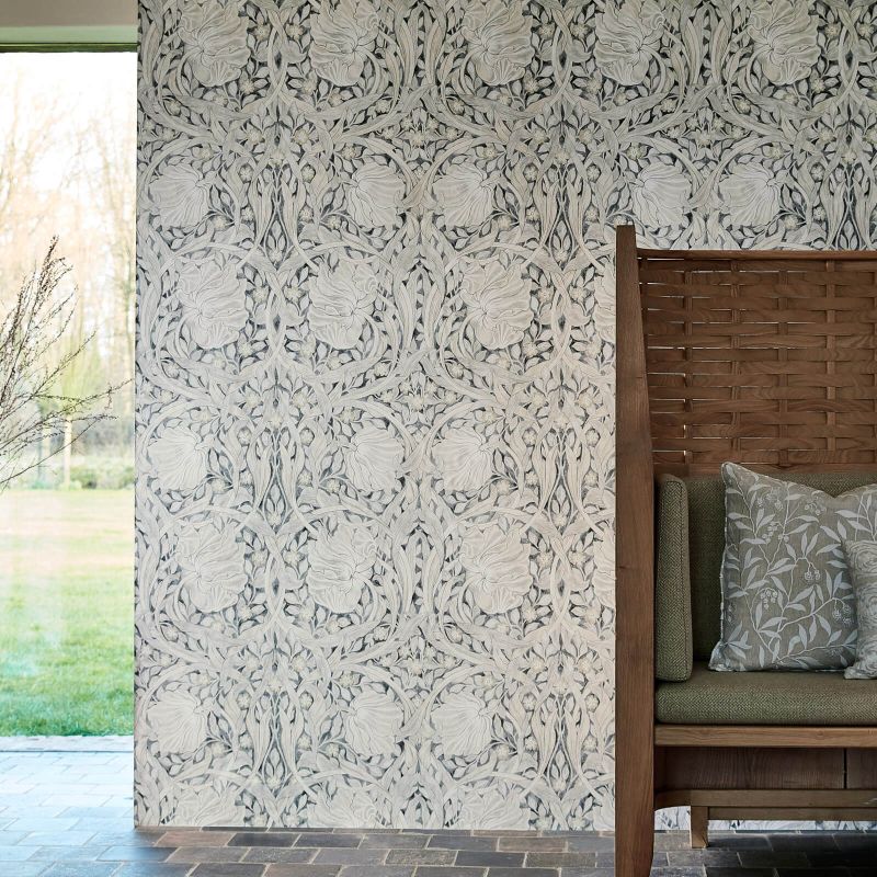 Pure Pimpernel Wallpaper - Black Ink - Morris & Co - 216539 - Morris Wallpaper