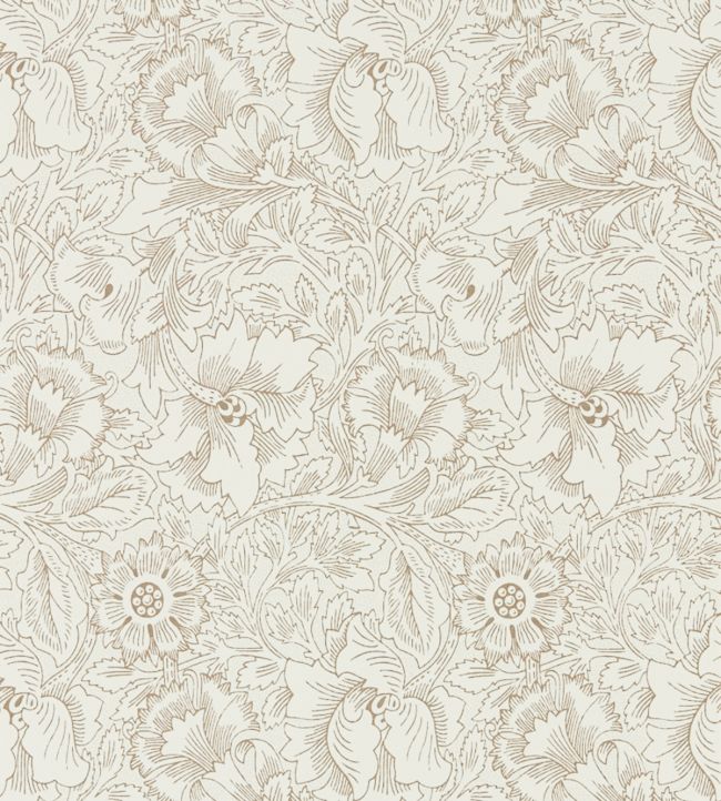 Pure Poppy Wallpaper - Cream/Gold - DMPU216035 - Morris & Co - Morris Wallpaper