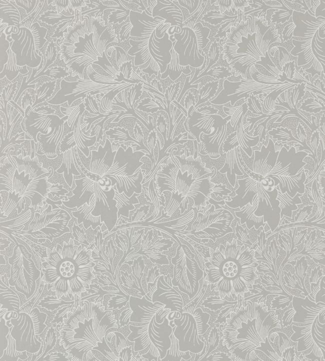 Pure Poppy Wallpaper - Dove/Chalk - DMPU216032 - Morris & Co - Morris Wallpaper