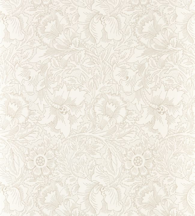 Pure Poppy Wallpaper - Ecru/Stone - DMPU216034 - Morris & Co - Morris Wallpaper