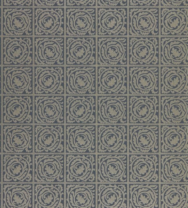 Pure Scroll Wallpaper - Ink - DMPN216547 - Morris & Co - Morris Wallpaper
