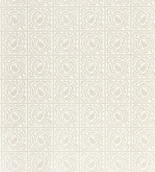 Pure Scroll Wallpaper - White Clover - DMPN216545 - Morris & Co - Morris Wallpaper