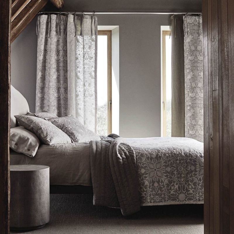 Pure Strawberry Thief Embroidery Fabric - Flax - Morris & Co - 236071 - Premier Wallcovering