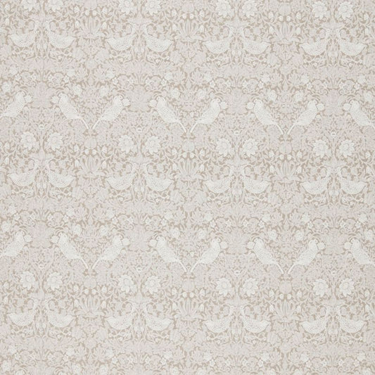 Pure Strawberry Thief Embroidery Fabric - Flax - Morris & Co - 236071 - Premier Wallcovering