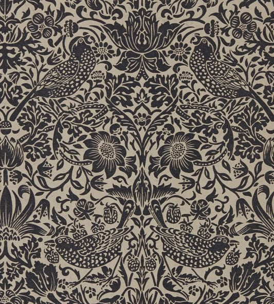 Pure Strawberry Thief Wallpaper - Gilver/Graphite - 216018 - Morris & Co