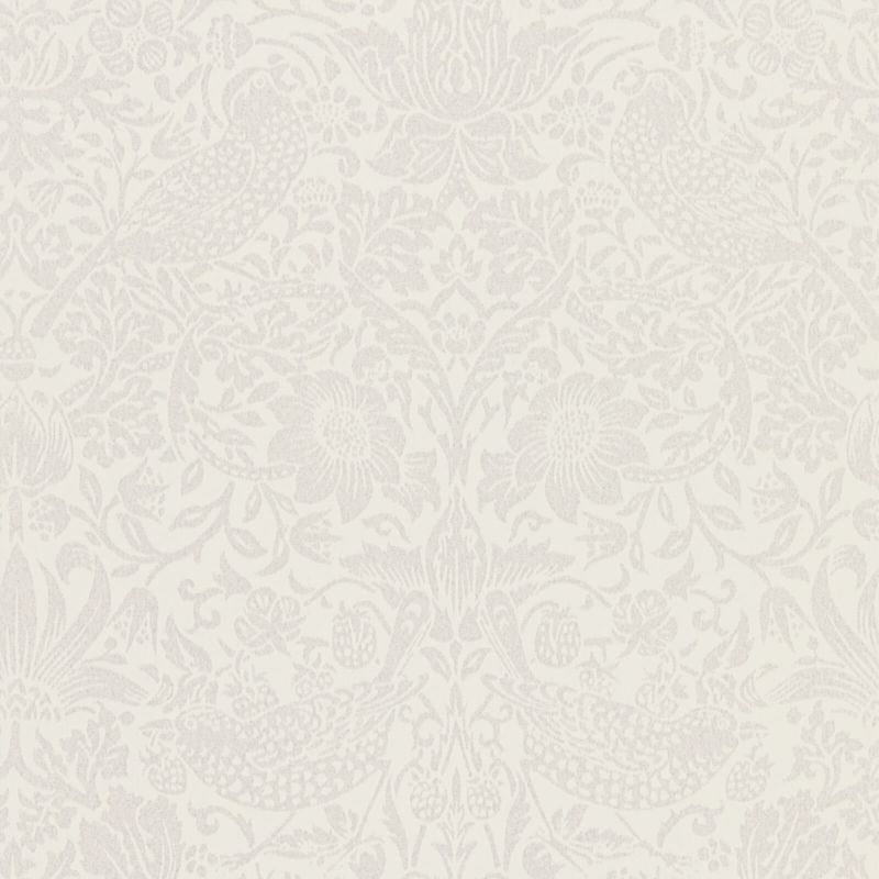 Pure Strawberry Thief Wallpaper - Oyster/Chalk - Morris & Co - 216021 - Morris Wallpaper