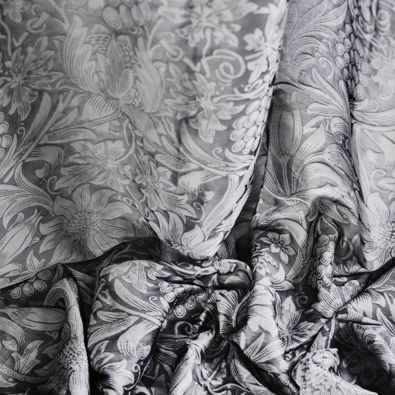 Pure Sunflower Fabric - Dove - Morris & Co - 236167 - Premier Wallcovering