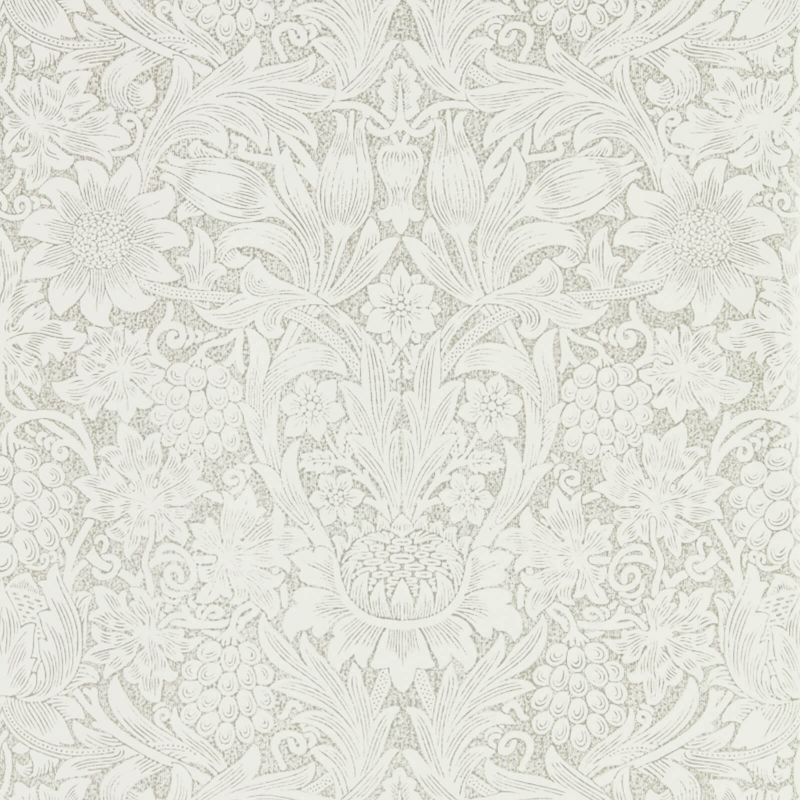Pure Sunflower Wallpaper - Chalk/Silver - Morris & Co - 216049 - Morris Wallpaper