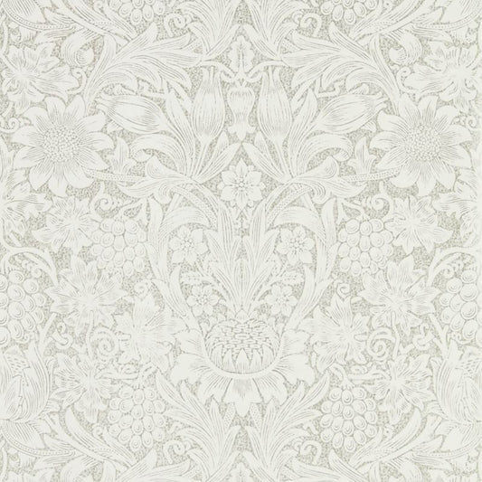 Pure Sunflower Wallpaper - Chalk/Silver - Morris & Co - 216049 - Morris Wallpaper