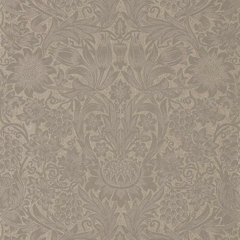 Pure Sunflower Wallpaper - Mole/Gold - Morris & Co - 216045 - Morris Wallpaper